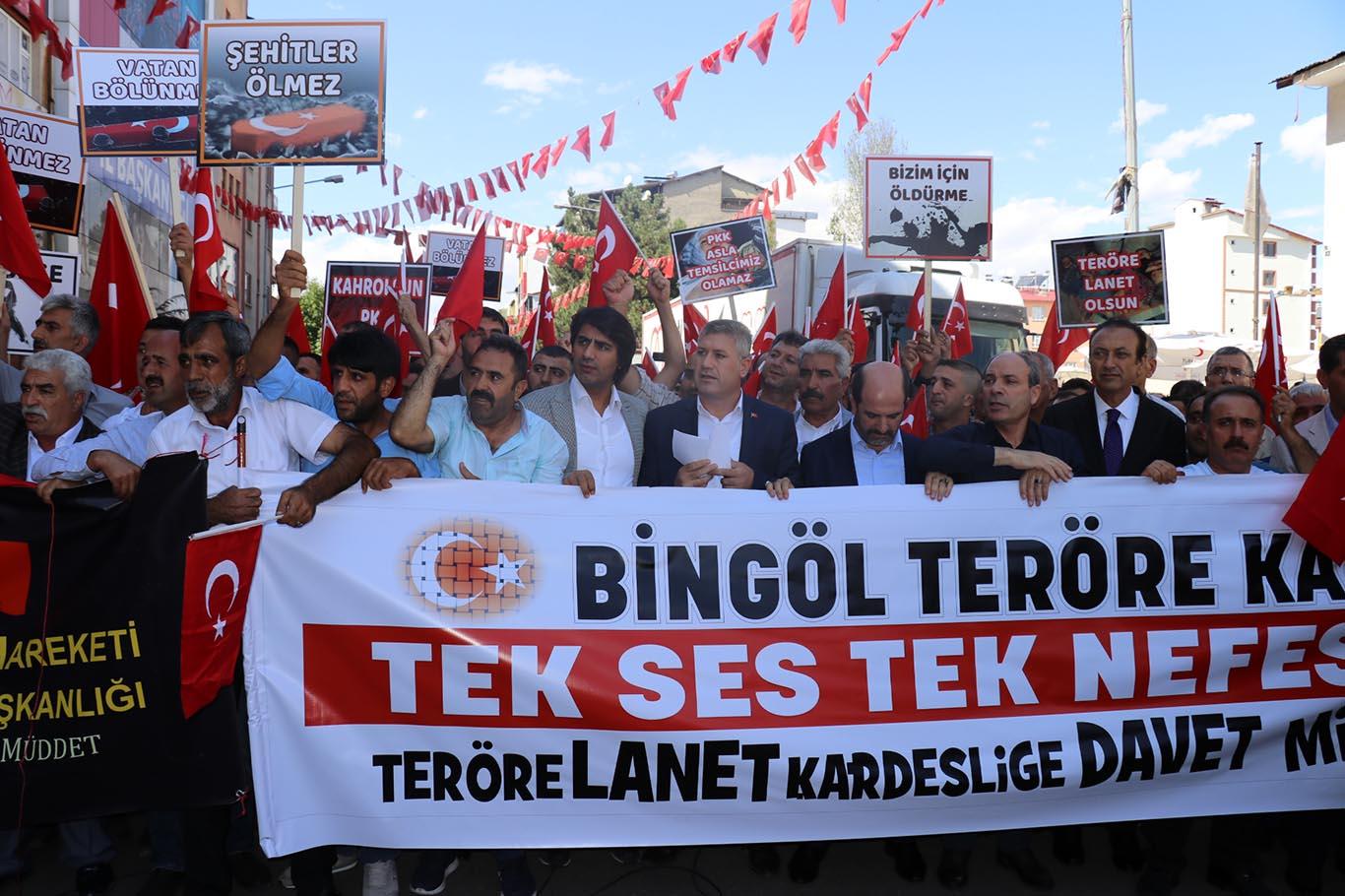 Bingöl'de "Annelere destek, PKK'ya lanet" yürüyüşü düzenlendi Bingöl'de "Annelere destek, PKK'ya lanet" yürüyüşü düzenlendi